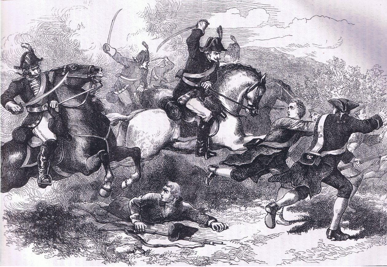 Rout of the loyal recruits, ilustração de Cassells History of the United States publicada por Cassell, Petter & Galpin, c.1900 (litho) de American English school