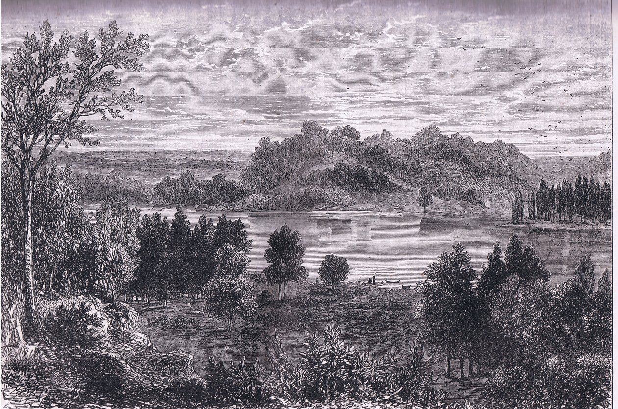The valley of the Mississippi, ilustração de Cassells History of the United States publicada por Cassell, Petter & Galpin, c.1900 (litho) de American English school