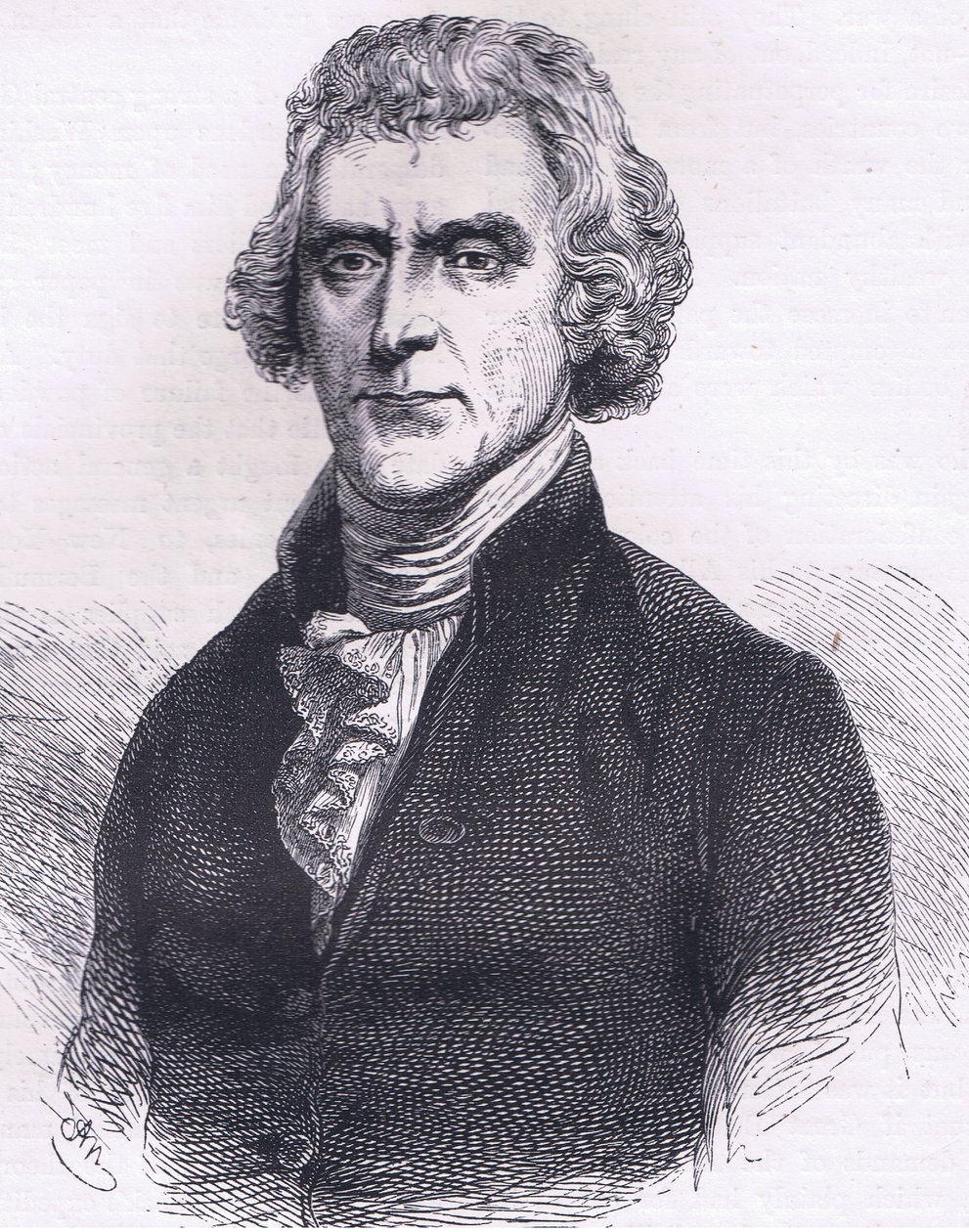 Thomas Jefferson, ilustração de Cassells History of the United States publicada por Cassell, Petter & Galpin, c.1900 (litho) de American English school