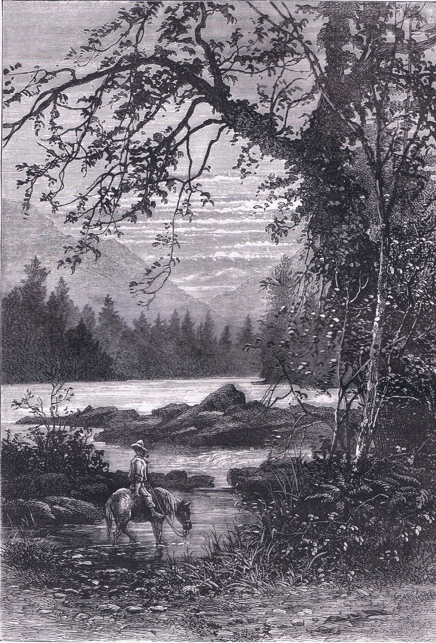 Vista da Carolina do Norte, ilustração de Cassells History of the United States publicada por Cassell, Petter & Galpin, c.1900 (litho) de American English school
