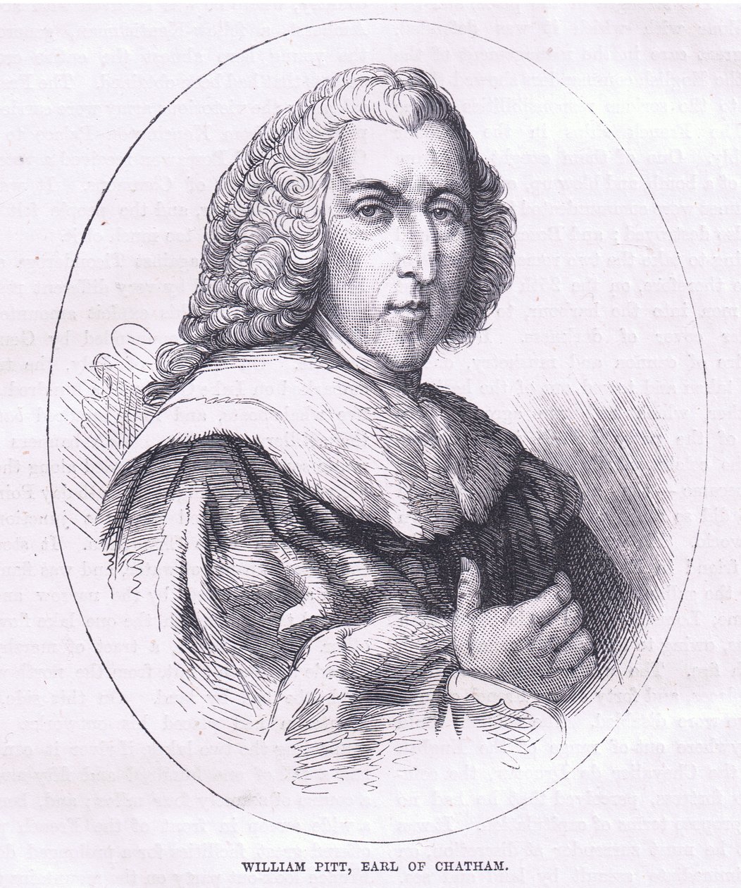 William Pitt, Conde de Chatham, ilustração de Cassell History of the United States publicada por Cassell, Petter & Galpin, c.1900 (litho) de American English school