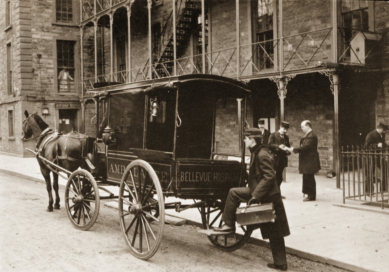 Uma ambulância no Hospital Bellevue, Nova York, 1896 de American Photographer