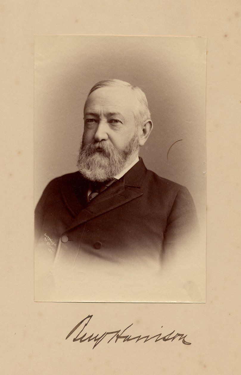 Benjamin Harrison (1833-1901), 23º Presidente dos EUA, foto de George Prince, Washington DC (foto do albume) de American Photographer