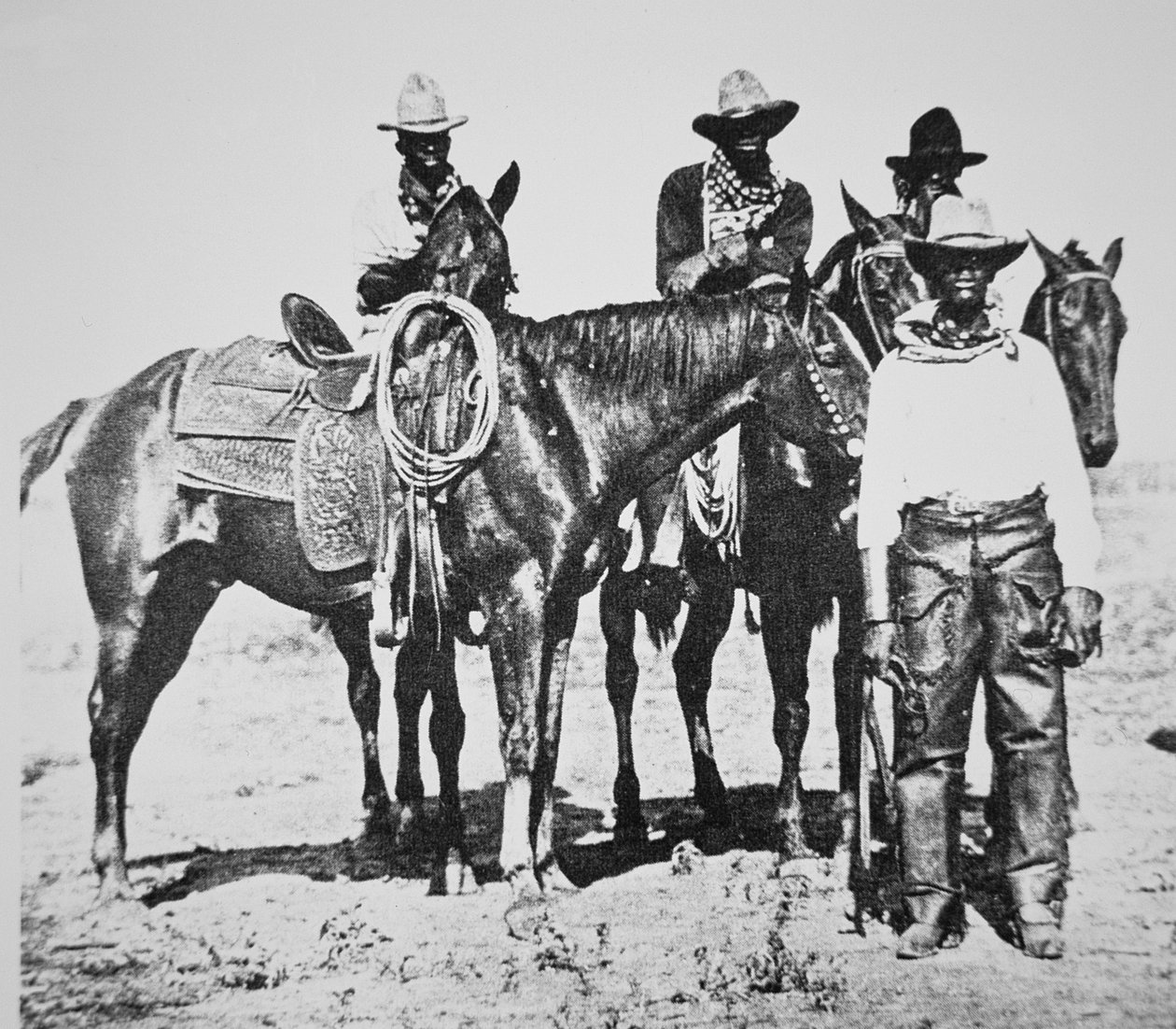 Black Cowboys at Bonham, Texas, c.1890 (foto a p/b) de American Photographer