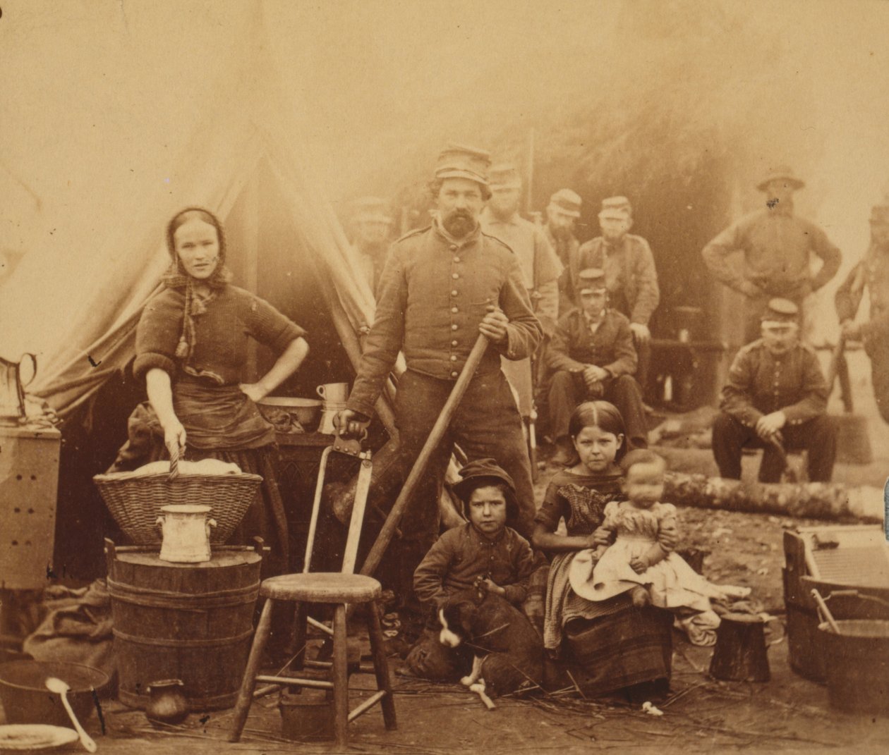 Acampamento da 31ª Infantaria da Pensilvânia perto de Washington, DC, 1862 (impressão de albume) de American Photographer