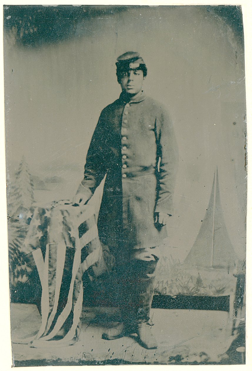 Charles H. Arnum, soldado do 54º Regimento de Infantaria Voluntário de Massachusetts, 1864 (foto tipo foto) de American Photographer