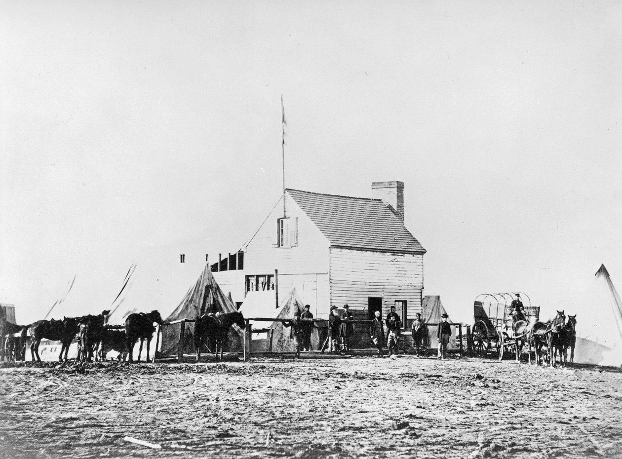 Sede da Comissão Sanitária, Brandy Station, Virgínia, 1863 de American Photographer
