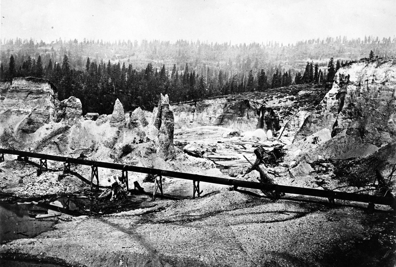 Mineração Hidráulica, c.1860-80 de American Photographer
