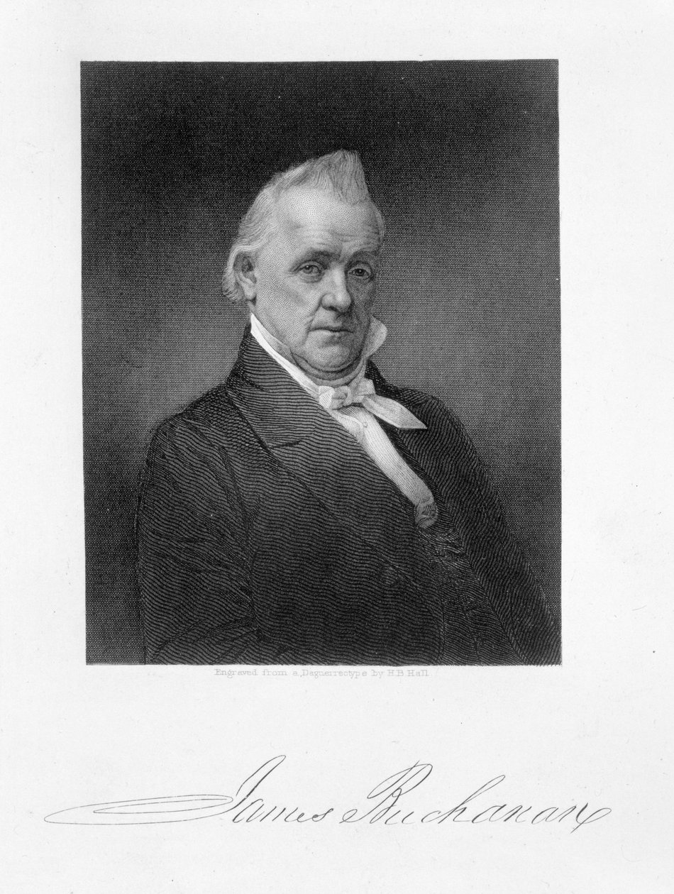 James Buchanan, gravado por Henry Bryan Hall (1800-84) depois de um daguerreótipo de American Photographer