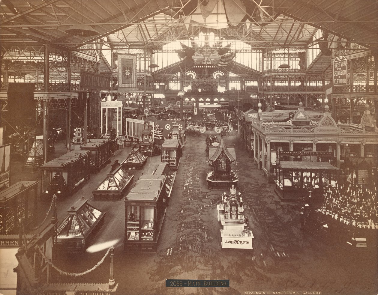 Edifício Principal, Exposição Internacional do Centenário de 1876, Filadélfia (estampa de álbum de prata) de American Photographer