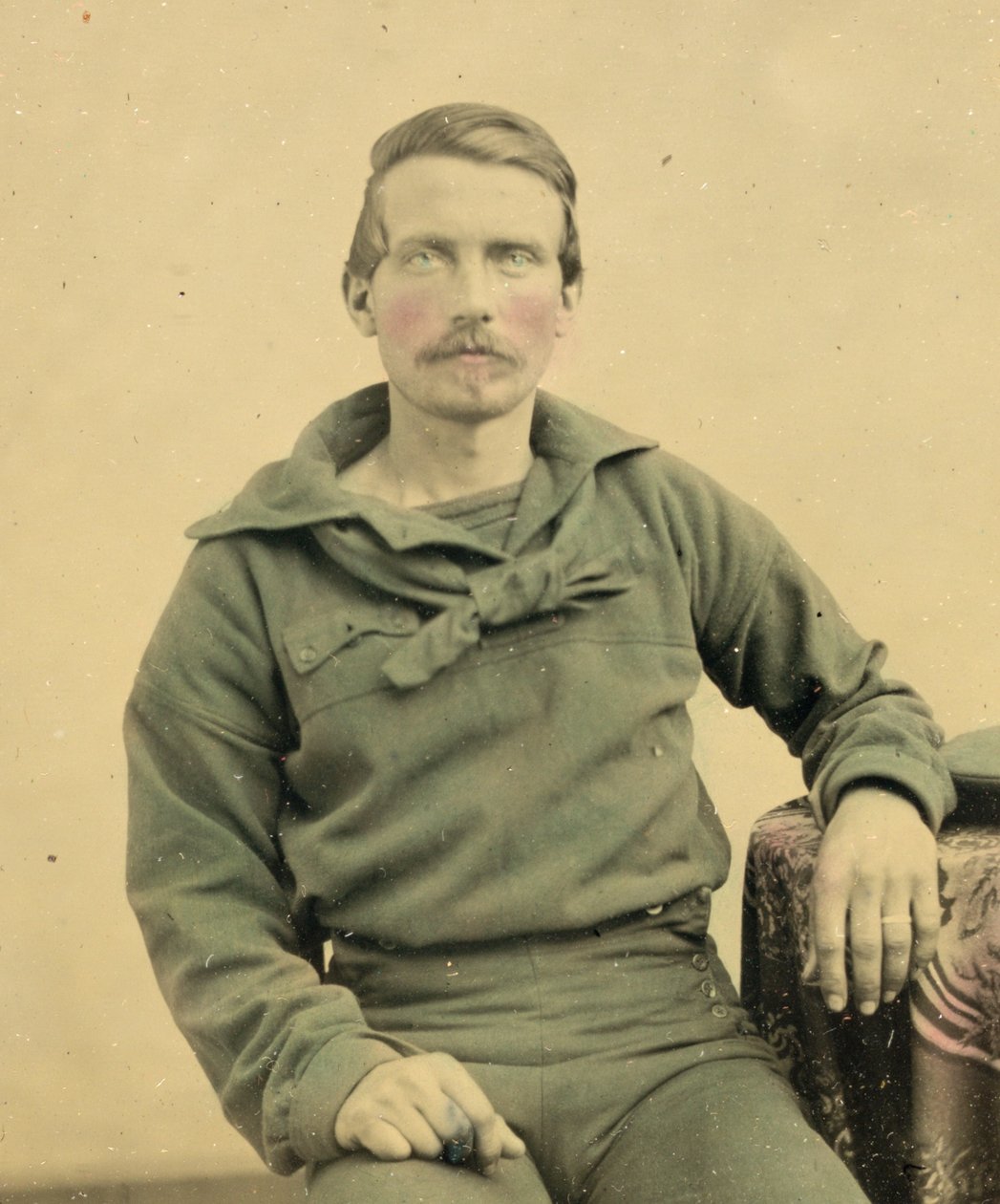 Retrato de um marinheiro na União Uniforme, c.1861 (foto tintype) de American Photographer