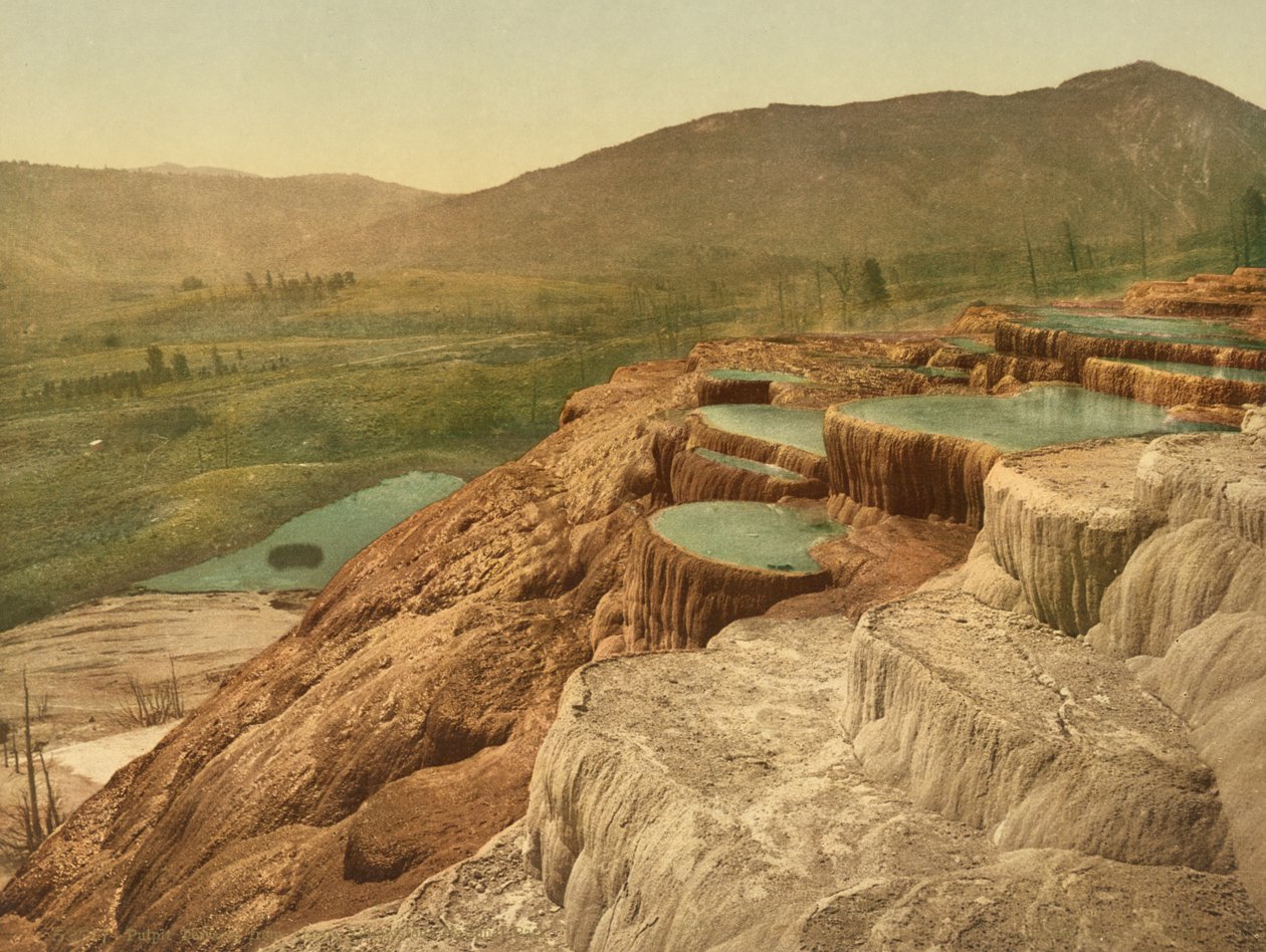 Púlpito Terraços de cima, Parque Nacional de Yellowstone, c.1898 (fotocrom) de American Photographer