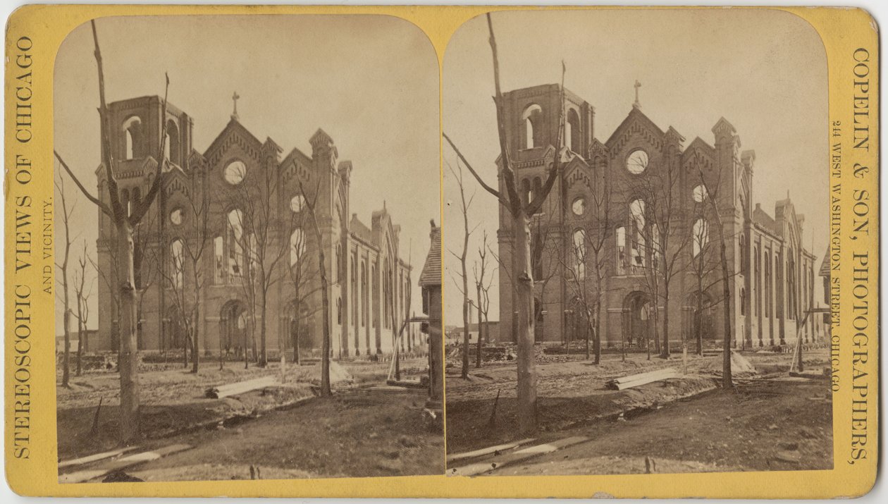 Igreja de St. Michaels após o incêndio de Chicago de 1871 de American Photographer