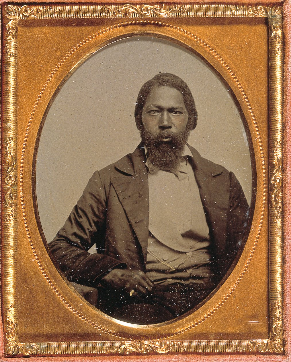 Homem estóico, c.1855 (ambrótipo de nona placa colorida à mão) de American Photographer