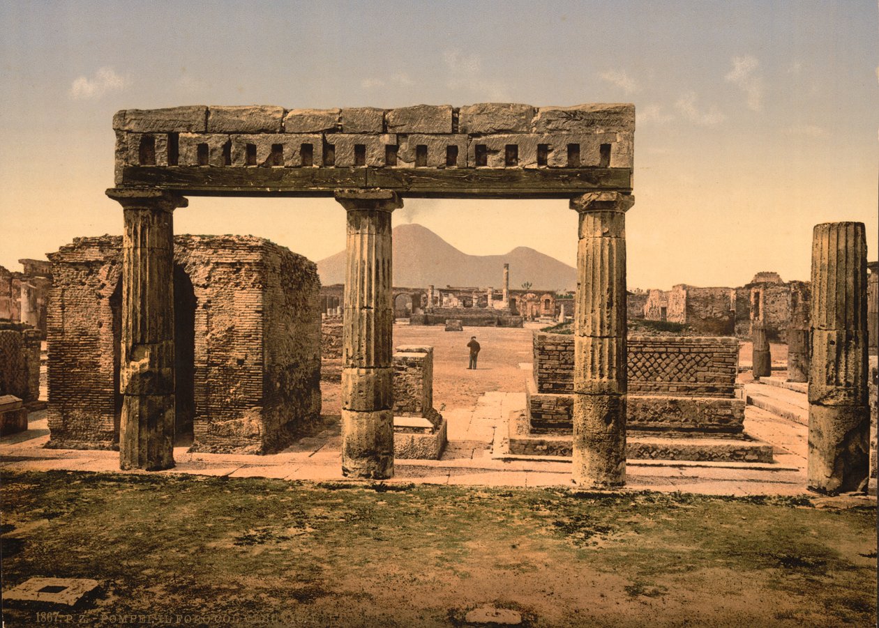 The Forum, Pompeia, c.1890-1900 (impressão fotomecânica) de American Photographer