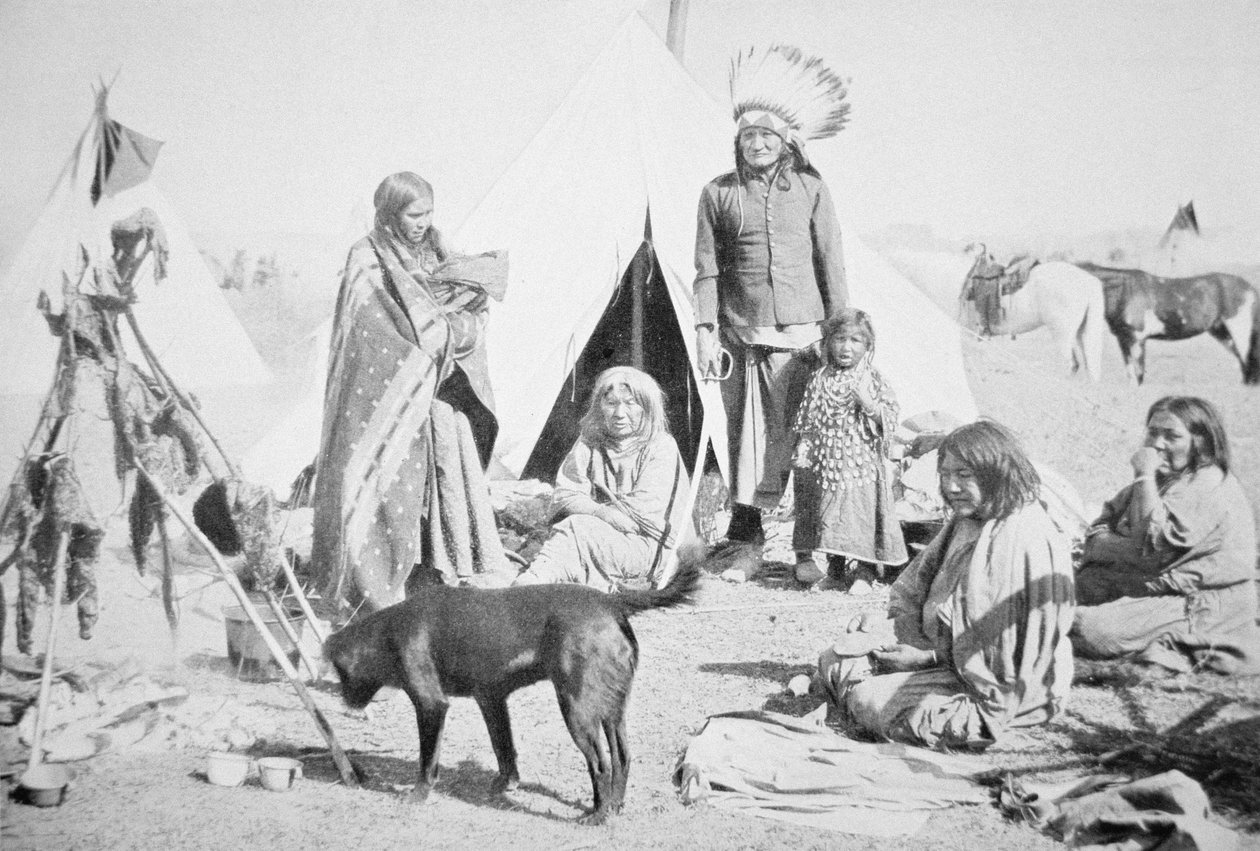 A Reserva Sioux em Pine Ridge, Dakota do Sul, c.1890 (foto a p/b) de American Photographer