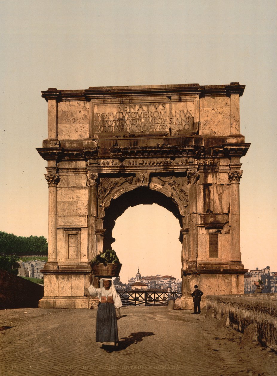 O Arco Triunfal de Tito, Roma, c.1890-1900 (impressão fotomecânica) de American Photographer