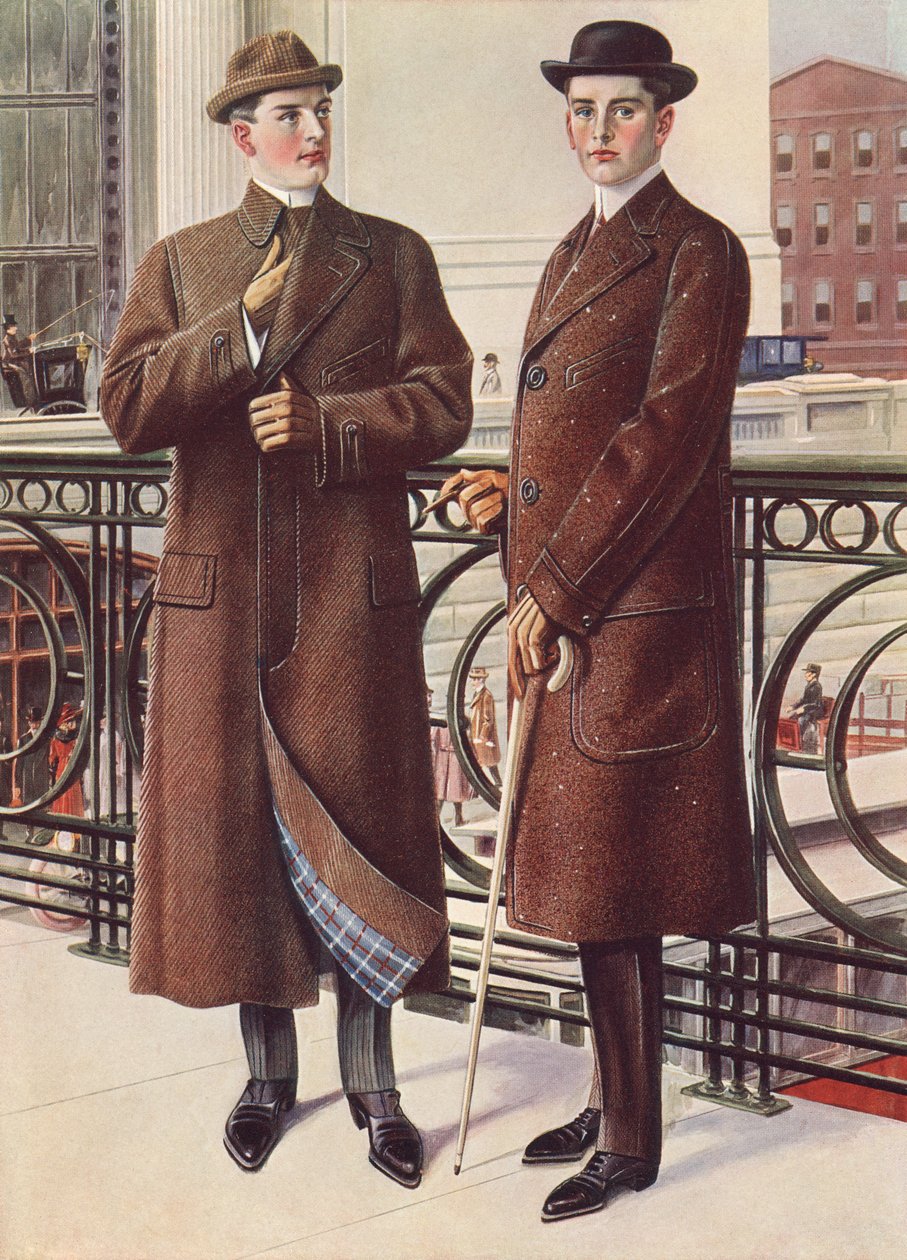 Dois Cavalheiros de Moda em Casacos de Inverno Personalizados de American Photographer