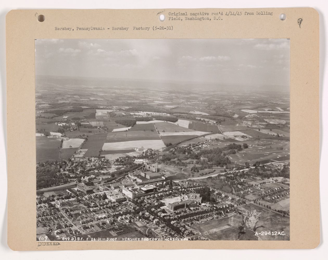 Vista de Hershey, Pennsylvania, 26 de Maio de 1931 (foto a p/b) de American Photographer