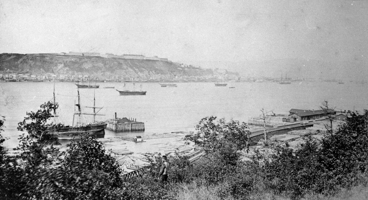 Vista, de, cidade quebec, através, a, porto, c.1880-95 de American Photographer