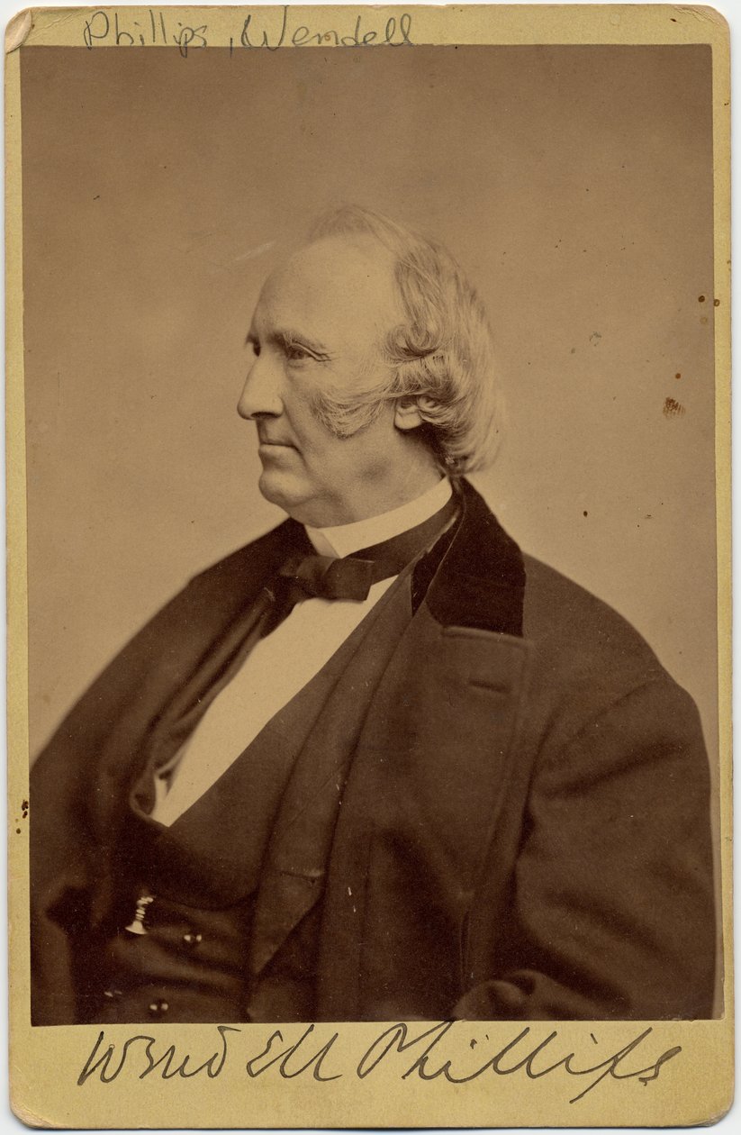 Wendell Phillips (1811-84), abolicionista americano e defensor dos nativos americanos (albumen photo) de American Photographer