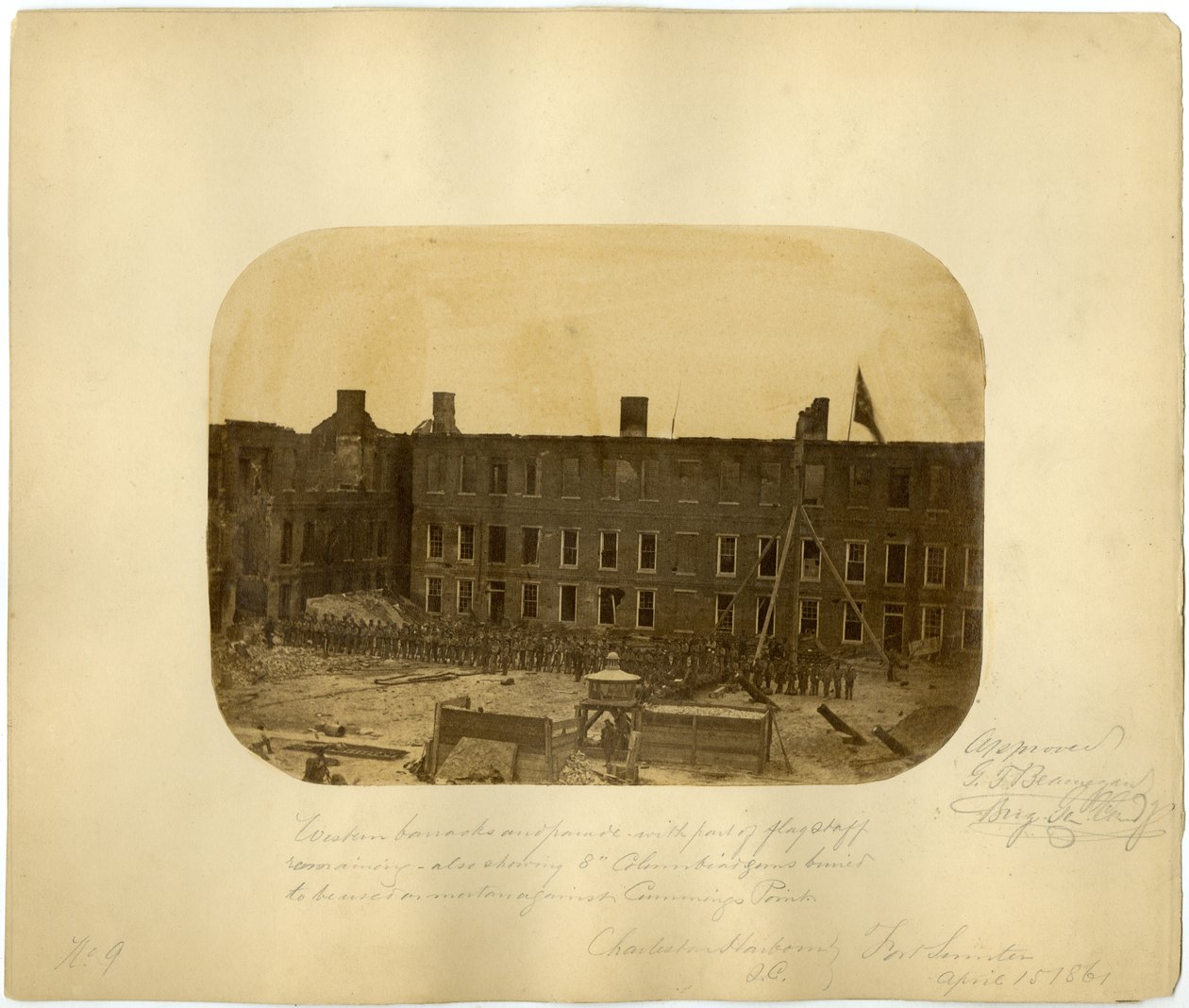 Quartel e Desfile do Oeste, Batalha do Forte Sumter, 15 de abril de 1861 de American Photographer