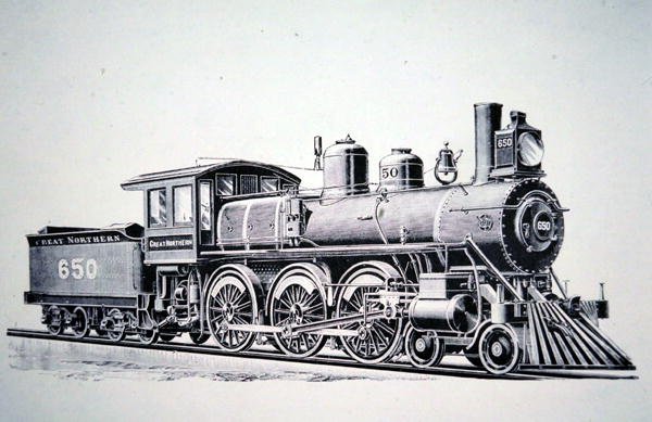 4-6-0 Trem de dez rodas padrão (gravura) de American School