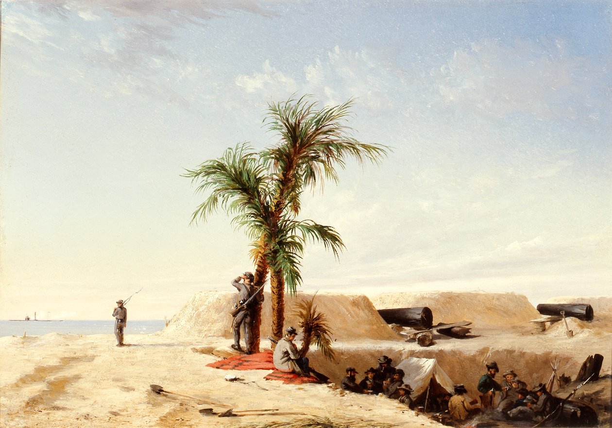 Uma bateria Quaker (óleo sobre tela) de American School