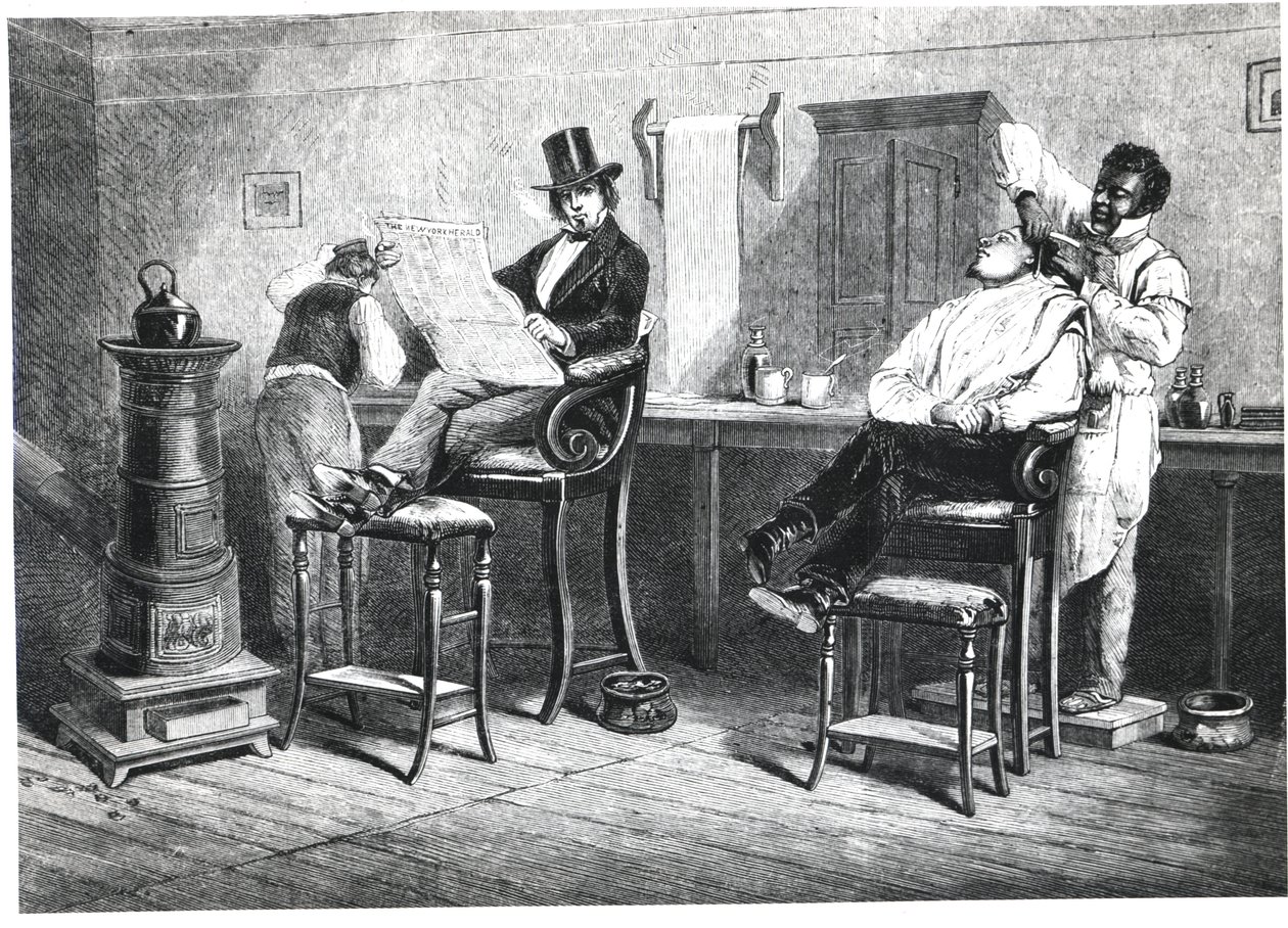 Uma barbearia de Richmond, 1861 de American School