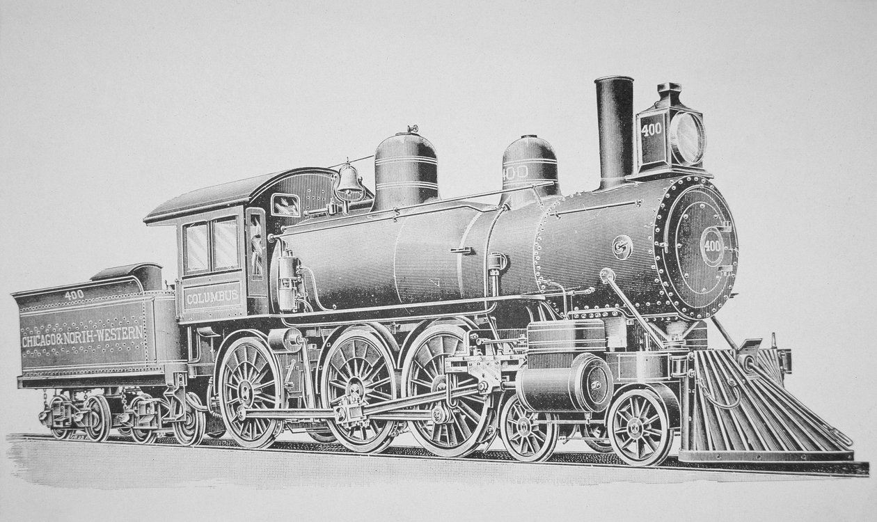 Uma Locomotiva Schenectady (gravura) de American School