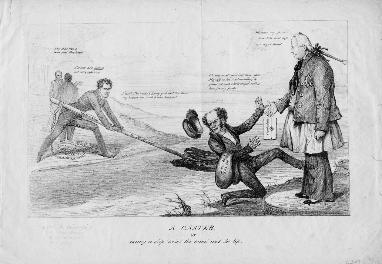 Um lançador, ou, muitas vezes, um deslize entre a mão e o lábio, c.1831 de American School