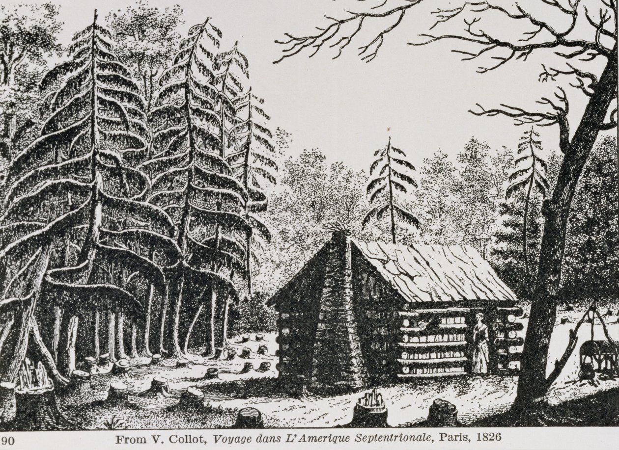 Uma cabine de fronteira, de &39;The Pageant of America, Vol.3&39;, de Ralph Henry Gabriel, 1926 de American School