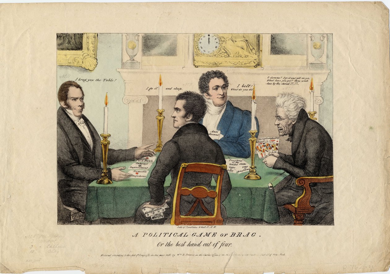 Um jogo político de brag, ou, a melhor mão de quatro, 1831 de American School