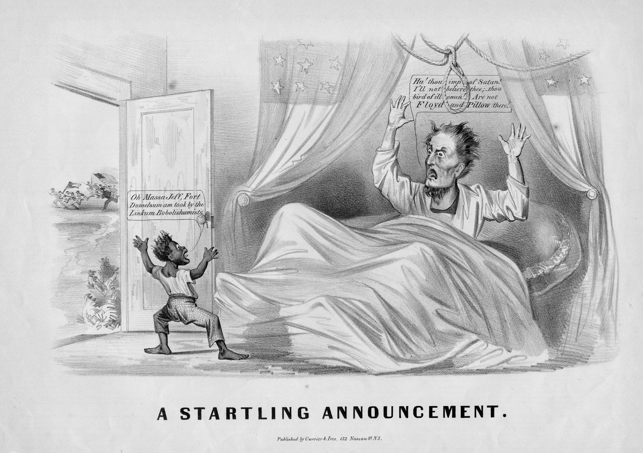 Um anúncio surpreendente, publicado por Currier & Ives, c.1862 de American School