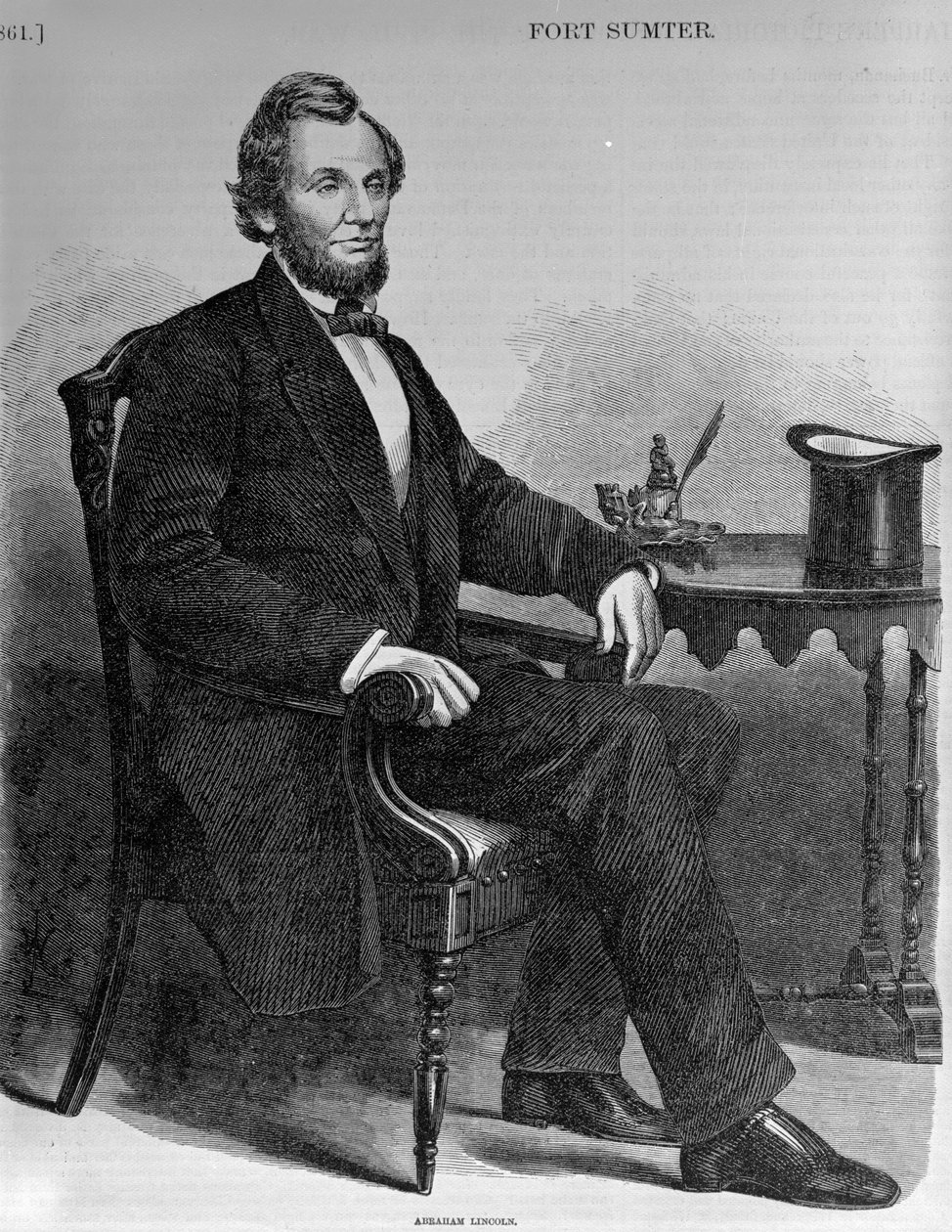 Abraham Lincoln, da história pictórica de Harpers da guerra civil de American School