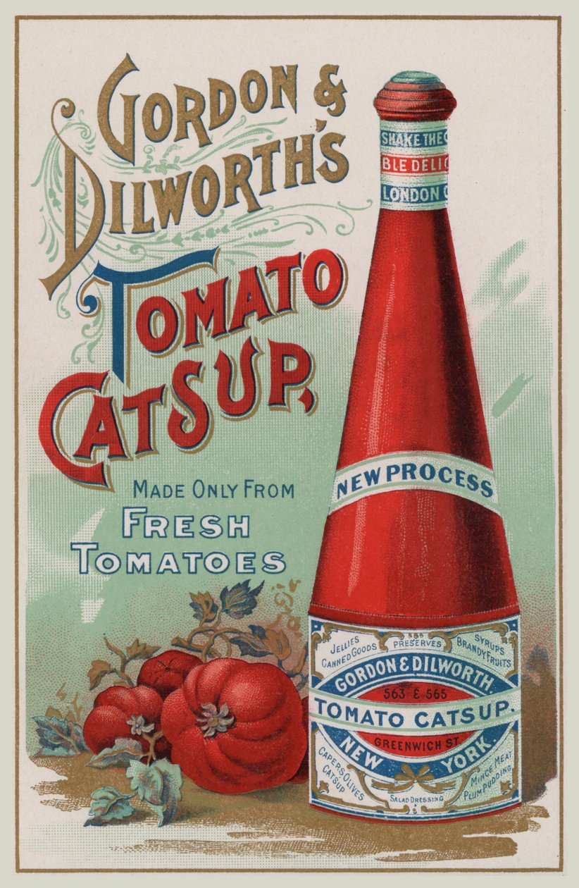 Anúncio do molho de tomate de Gordon  Dilworth (cromolitografia) de American School