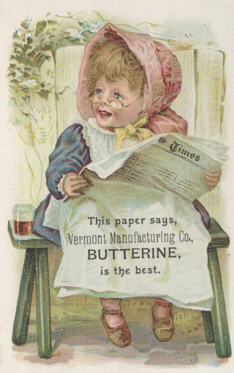 Anúncio para Vermont Manufacturing Co. Butterine, c.1880 de American School