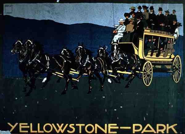 Anúncio para Yellowstone Park (cor litho) de American School