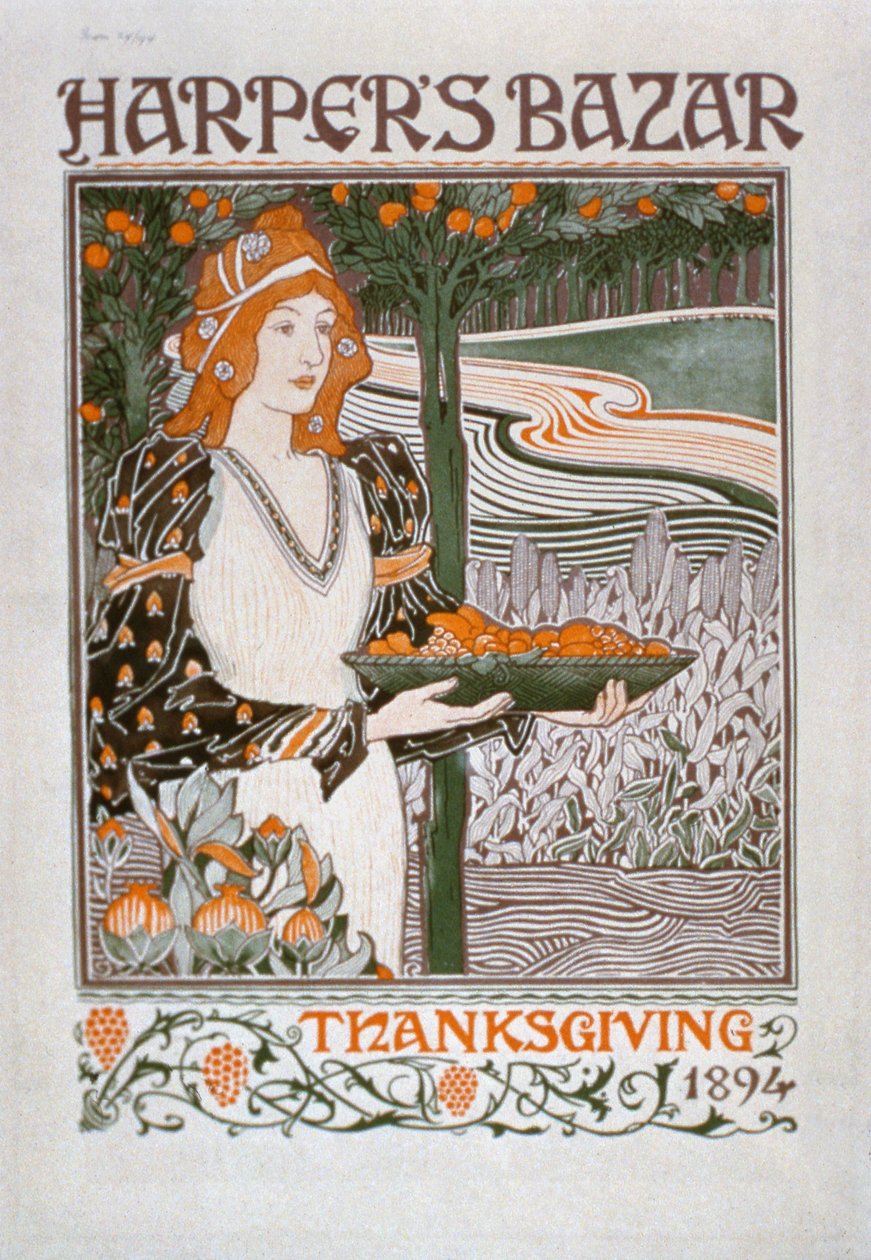 Anúncio para a edição de Ação de Graças do Harpers Bazar, 1894 de American School