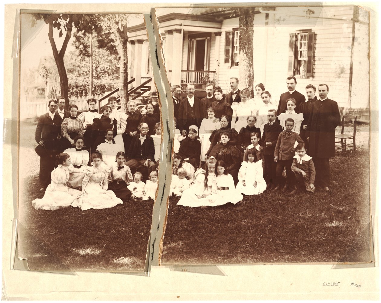 Albumen da família Archer (foto sépia) de American School