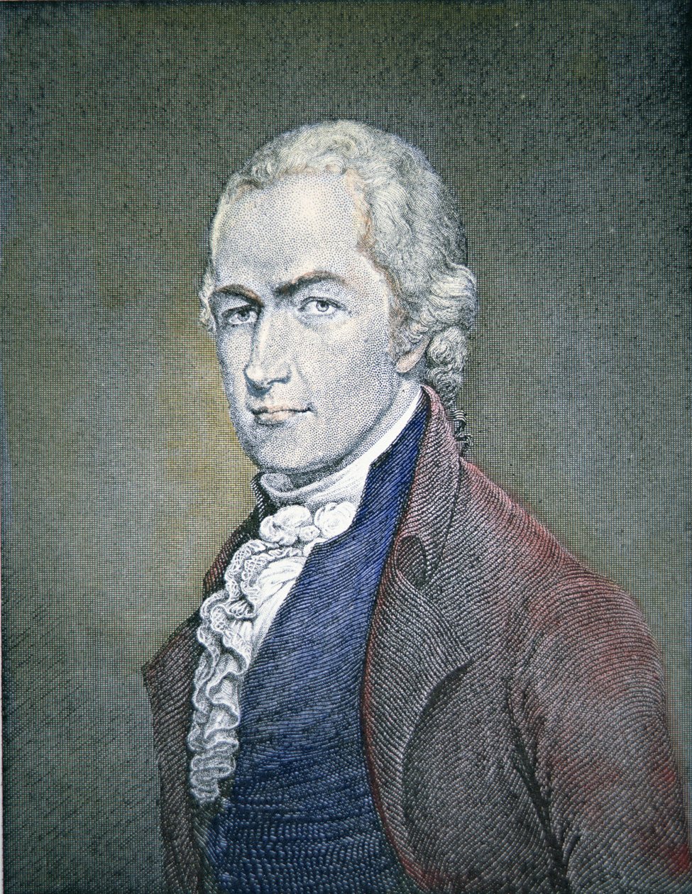 Alexander Hamilton (1755-1804) (gravura a cores) de American School