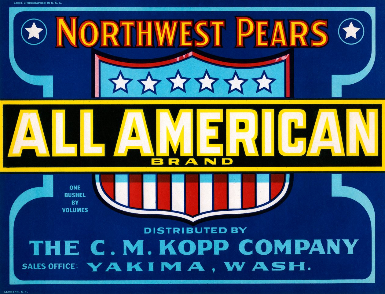 All American Brand Fruit Crate Label, c.1920 (litografia) de American School