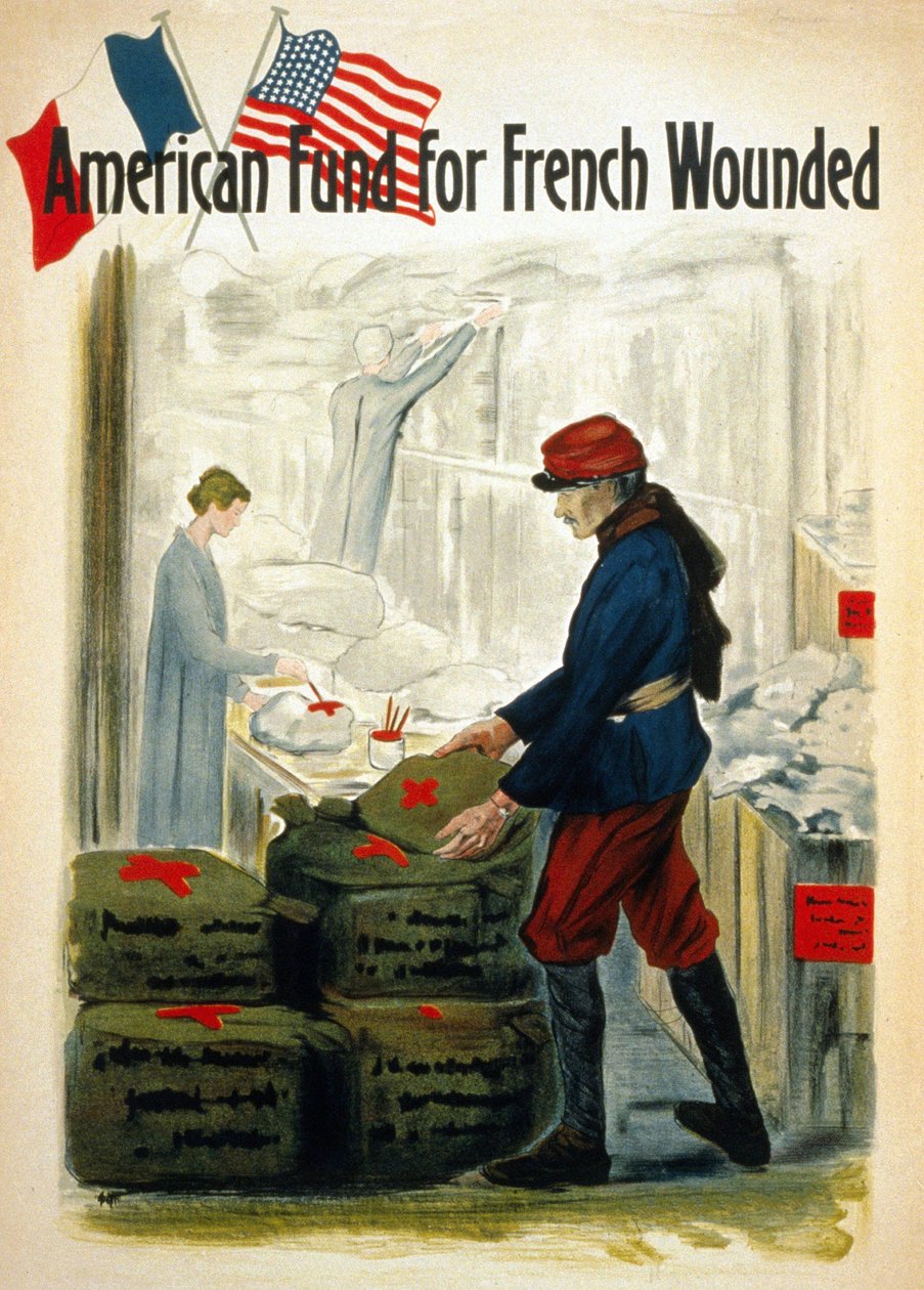 Fundos Americanos para os Feridos da Guerra Francesa - ca. 1917 de American School