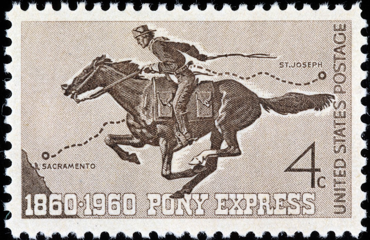 Selo americano no Pony Express de American School