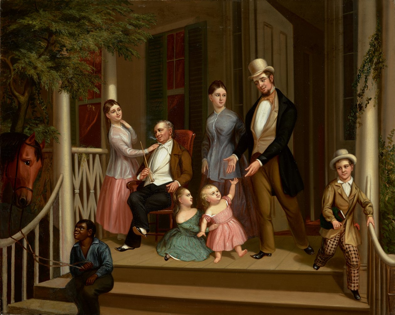 Grupo Familiar Ashe-Moses, c.1845 (óleo sobre tela) de American School