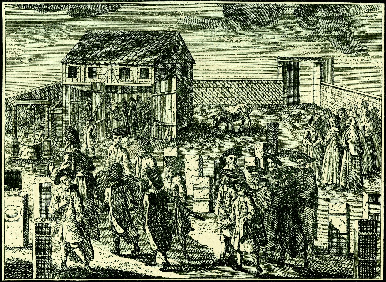 Funeral de um judeu Ashkenazi, da "The Jewish Encylopedia" (Enciclopédia Judaica) de American School