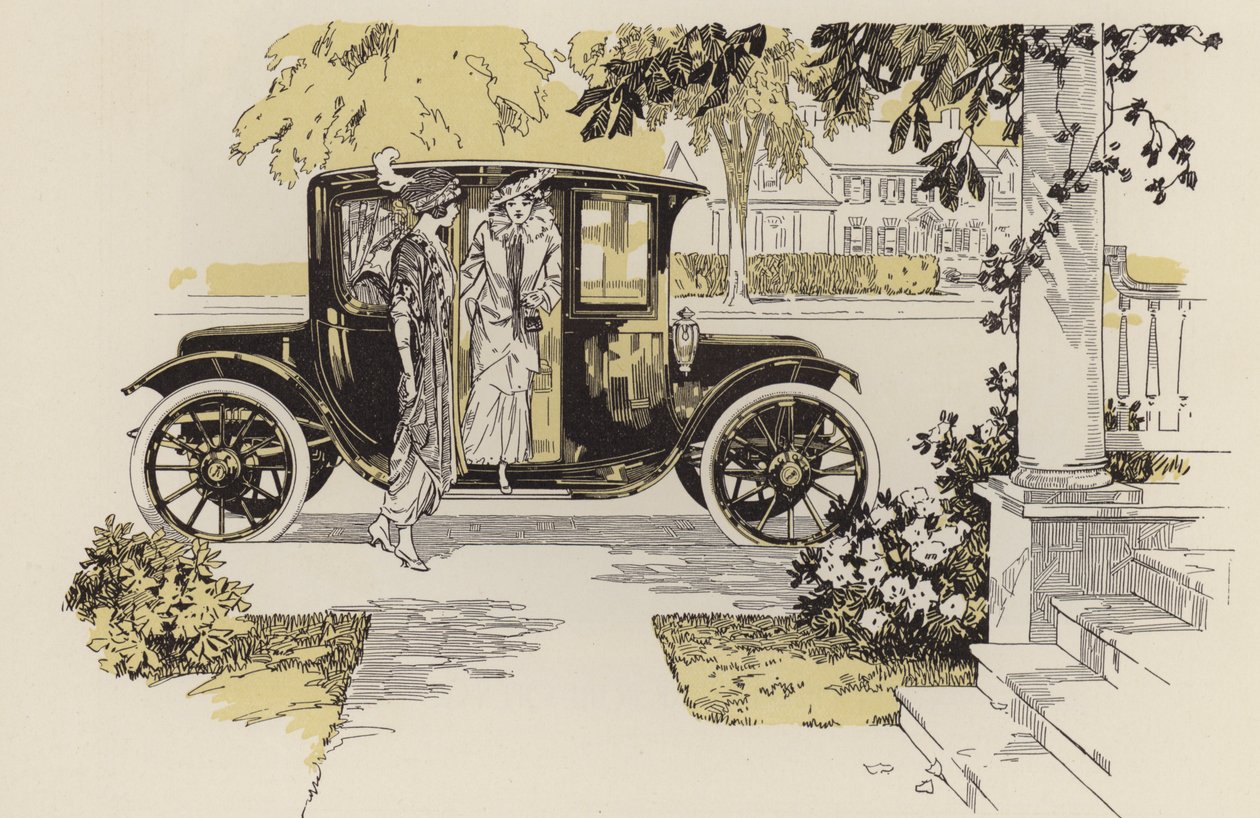 Ilustrações de linhas de automóveis, antes da 1ª Guerra Mundial (litografia) de American School