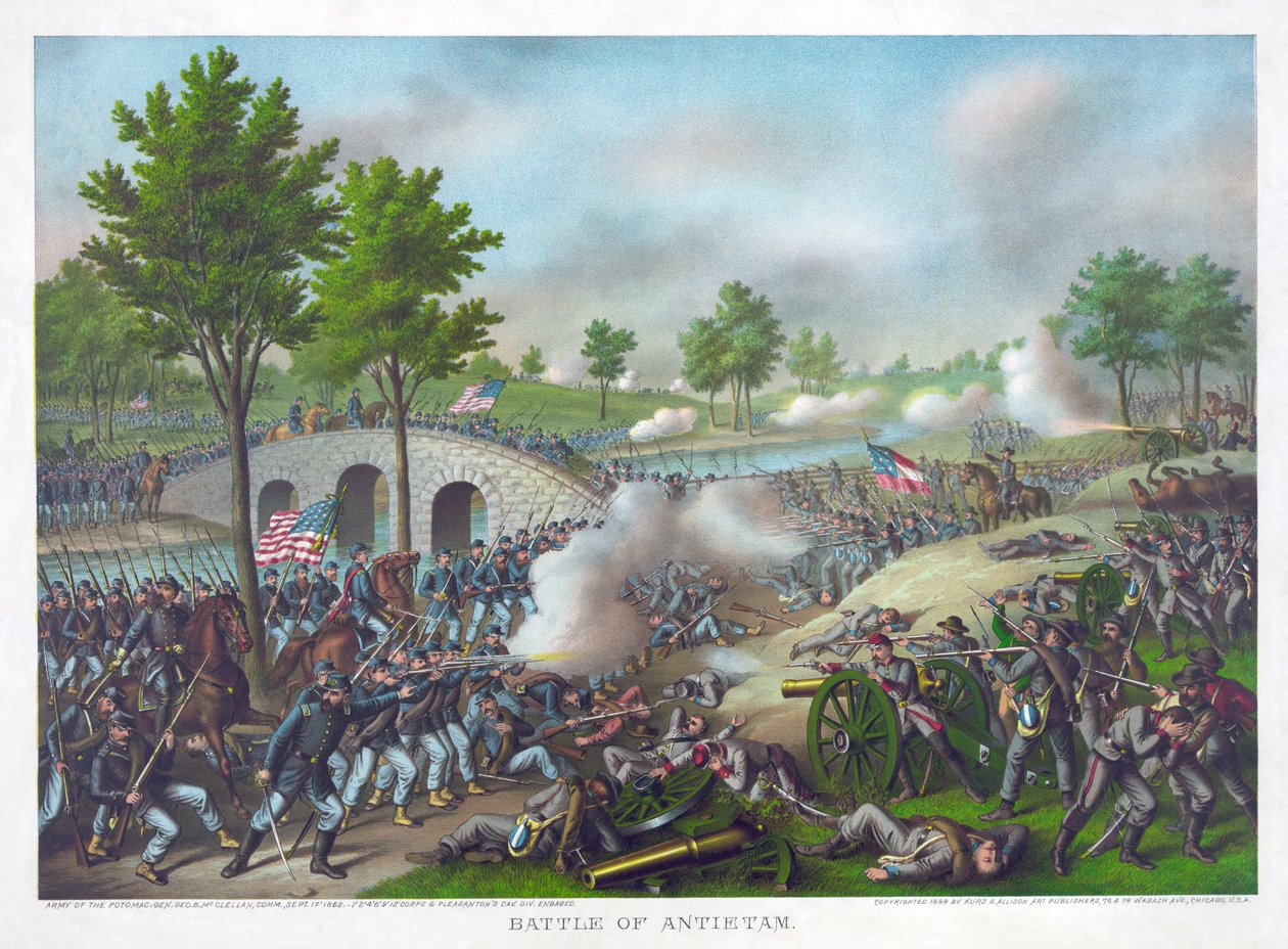 Batalha de Antietam, pub. Kurz  Allison de American School