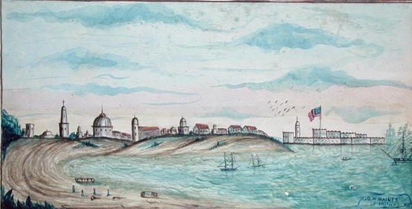 Praia abaixo de Vera Cruz, México (aguarela sobre papel) de American School