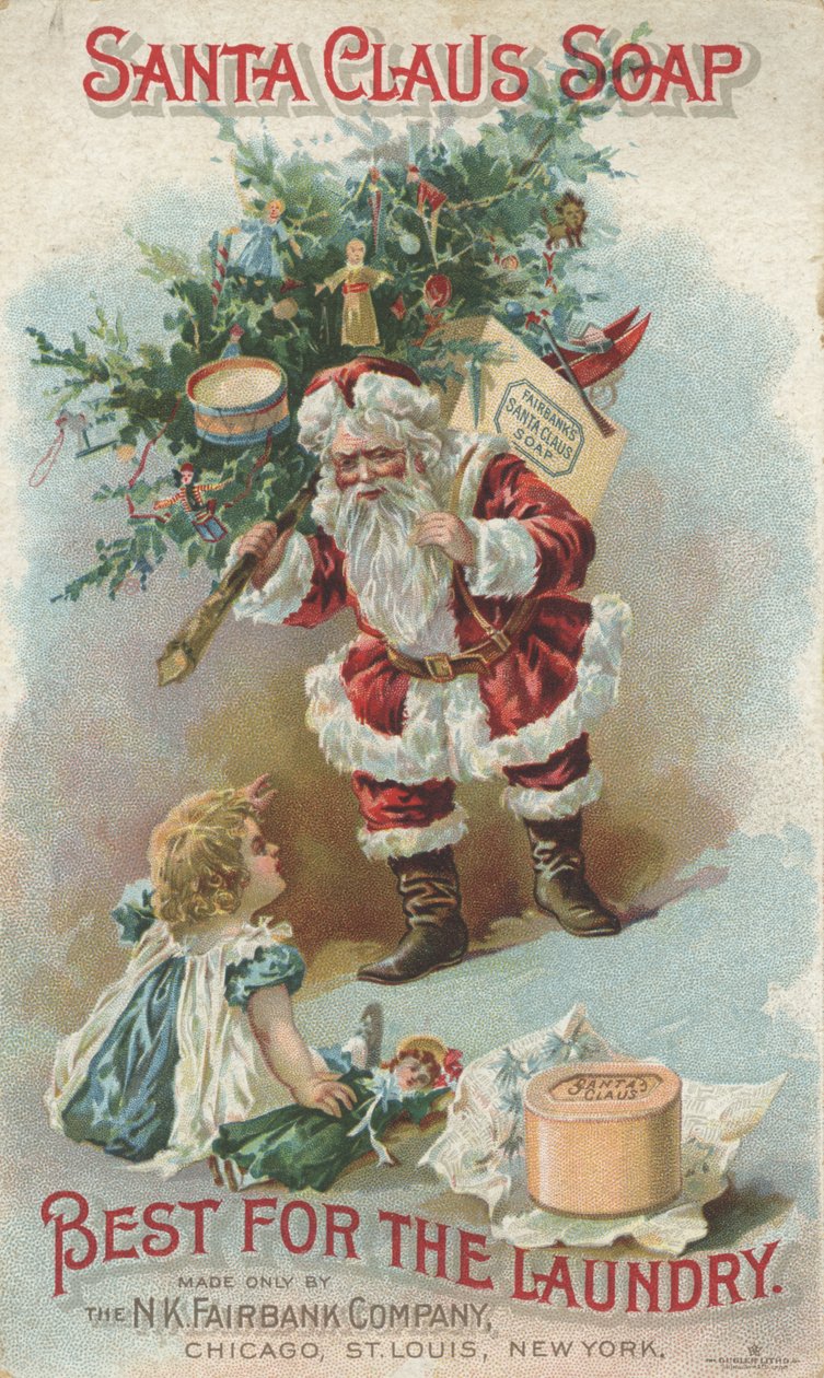 Melhor para a lavanderia, anúncio para Fairbanks Santa Claus Soap, c.1880 de American School